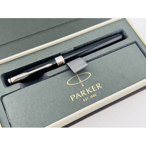 ☆ 中古品 ☆  PARKER 派克 商籟 18K 鋼筆 （麗黑白夾）B粗尖