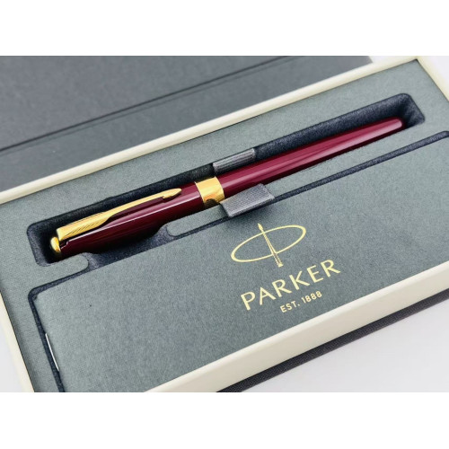 ☆中古美品☆ PARKER 派克 商籟 18K 鋼筆 ( 酒紅 Ｆ尖 近新  )