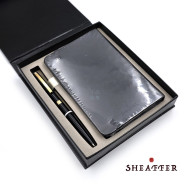 西華 Sheaffer Sagaris 戰斧 麗黑金夾 原子筆 +筆記本 禮盒組