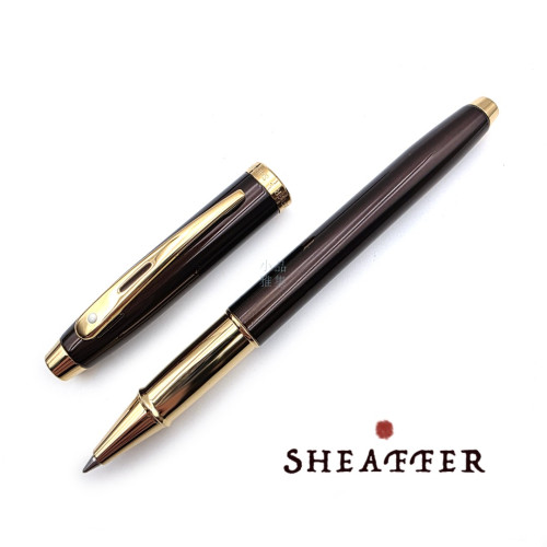 西華 Sheaffer 100型 鋼珠筆 棕桿金夾