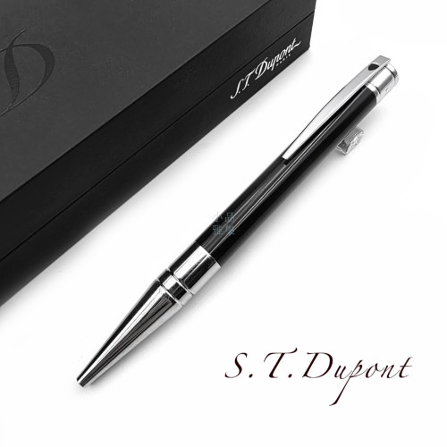 法國 S.T. Dupont 都彭 D-Initial 系列 原子筆（亮鉻黑桿）