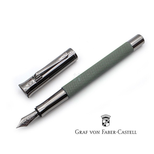 德國 Graf von Faber-Castell Guilloche系列 繩紋飾 18k 鋼筆（鼠尾草綠）