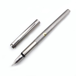  ☆典藏老筆☆ 德國 MONTBLANC 萬寶龍 貴族銀桿鋼筆 14K M尖 ( 中古品 #MB66580 )