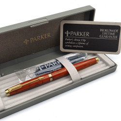  ☆典藏老筆☆ PARKER 派克 75型 LAQUE 橘色漆 14K金 法國製 鋼筆 #PJ-63420