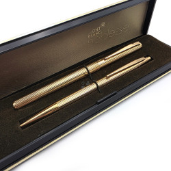 =庫存新品=MONTBLANC   萬寶龍 貴族 鍍金 14K EF 鋼筆 /0.7 按壓自動鉛筆 一對 #67799 =庫存新品=MONTBLANC   萬寶龍 貴族 鍍金 14K EF 鋼筆 /0.7 按壓自動鉛筆 一對 #67799