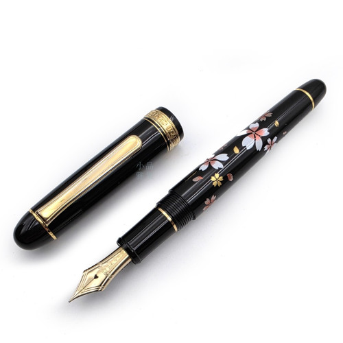 日本 Platinum 白金 #3776 蒔繪 櫻花Sakura 14K金 F尖 PNB-30000B 