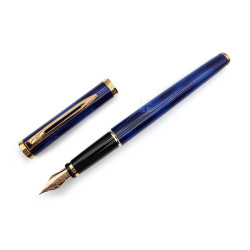 ☆典藏老筆☆ 法國 Waterman Preface 序言 大理石花紋(藍漆) 18K金 鋼筆  ☆典藏老筆☆ 法國 Waterman Preface 序言 大理石花紋(藍漆) 18K金 鋼筆
