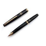 ☆典藏老筆☆ 白金牌 Old Platinum 黑桿短鋼筆 18K金 10號尖 F/M 隨機附贈墨水!