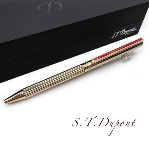 法國 S.T. Dupont 都彭 Classique 古典系列 金色 原子筆 尺寸：137 x 8.5 mm  材質：黃銅  重量：35克