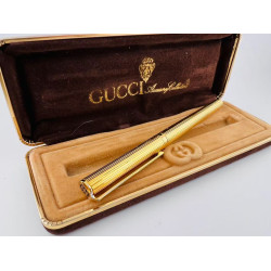 ☆典藏老筆☆ 全新  gucci 古馳  鍍金直紋筆桿 鋼筆  ☆典藏老筆☆ 全新  gucci 古馳  鍍金直紋筆桿 鋼筆