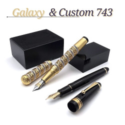 ＝小品雅集＝ Galaxy 星雲 白銅鍍金款 + 百樂 Custom 743 鋼筆套組