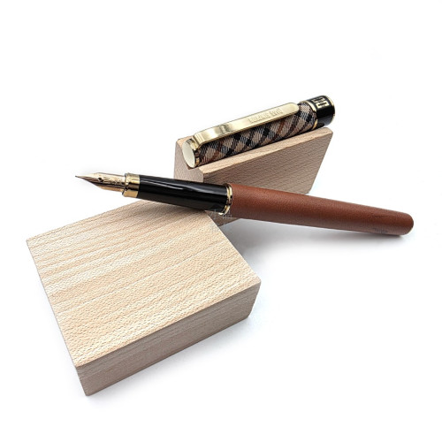 ☆ 中古美品 ☆ Sailor 寫樂&DAKS 聯名皮革 14K 鋼筆 經典花紋  #SA530