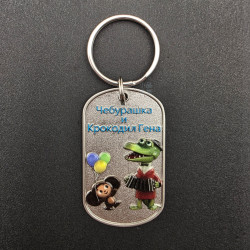俄羅斯 Cheburashka & Crocodile Gena 車布拉什卡與鱷魚蓋納 十二星座 金屬鑰匙圈 （銀款）