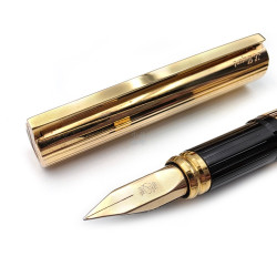 ⭐ 庫存新品 ⭐ S.T. Dupont Classic  鍍玫瑰金直條紋 對筆組｜18K 鋼筆＋自動鉛筆 0.7mm N1537