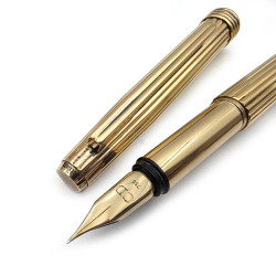 【Christian Dior 925 純銀包金 絕版18K鋼筆｜羅馬柱雕飾｜精品級收藏款】