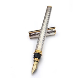 ⭐超級組合・S.T. DUPONT 都彭  Chairman Small 小總裁-鍍銀｜18k 鋼筆（F / M）每筆加贈 VISCONTI 墨水