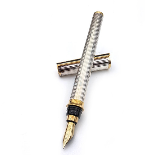 ⭐超級組合・S.T. DUPONT 都彭  Chairman Small 小總裁-鍍銀｜18k 鋼筆（F / M）每筆加贈 VISCONTI 墨水