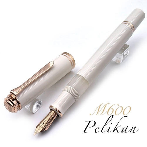 德國 Pelikan 百利金 M600 White & Rose Gold 14K 鋼筆 （白色玫瑰金）