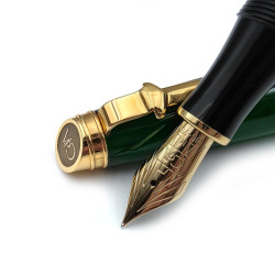 =庫存新筆= 卡達CARAN D’ACHE 利曼 大理石琺瑯漆 18K 鋼筆 (綠）