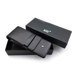 =全新庫存品= 萬寶龍  亮面皮 3支入 上掀筆袋 老款金圈 (14313)