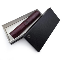⭐ Montblanc 萬寶龍  雪茄筒造型｜真皮鱷魚紋｜酒紅色 單支筆筒型筆套 =全新品=