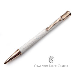德國 Graf von Faber-Castell Guilloche系列 繩紋飾 原子筆 (香檳白）