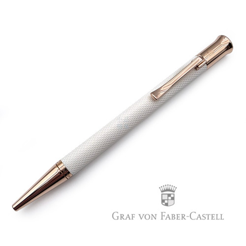 德國 Graf von Faber-Castell Guilloche系列 繩紋飾 原子筆 (香檳白)