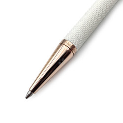 德國 Graf von Faber-Castell Guilloche系列 繩紋飾 原子筆 (香檳白）