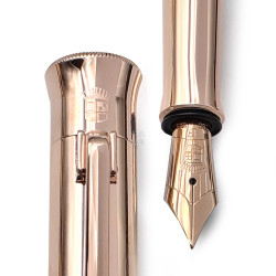 德國 Graf von Faber-Castell Guilloche系列 繩紋飾 18k 鋼筆 (香檳白）