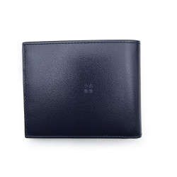 德國 Montblanc 萬寶龍 藍色 六卡 真皮 短夾 皮夾（131692）