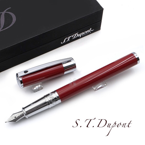 法國 S.T. DUPONT 都彭 D-Initial系列 鋼筆（紅桿銀夾）
