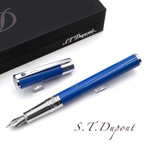 法國 S.T. DUPONT 都彭 D-Initial系列 鋼筆（藍桿銀夾）
