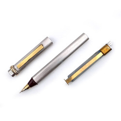 ☆典藏老筆☆卡地亞 Vendôme Trinity  三環鋼筆｜法式珠寶工藝的書寫典範 (霧銀絲紋）