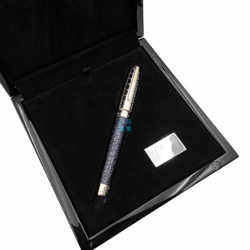  法國 S.T. Dupont都彭Line D系列「Premium Alligator」黑色鱷魚皮 限量版鋼筆