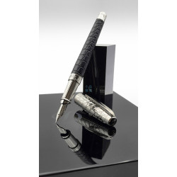  法國 S.T. Dupont都彭Line D系列「Premium Alligator」黑色鱷魚皮 限量版鋼筆