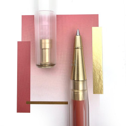 臺灣 Y studio：物外設計 風格核心系列 透明 鋼珠筆 (霧夕橘)