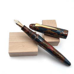 臺灣職人昆陽  二創系列 漆塗款『 織金綢 Gilded Silk 』（使用Platinum 出雲 生漆繪製 ）C尖