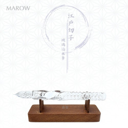 日本 MAROW 江戶切子 日式傳統 麻紋 半旋 玻璃沾水筆 （短款）