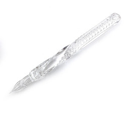 日本 MAROW 江戶切子 日式傳統 麻紋 半旋 玻璃沾水筆 （長款）