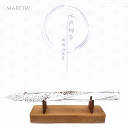 日本 MAROW 江戶切子 日式傳統 麻紋 全旋 玻璃沾水筆（長款）