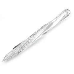 日本 MAROW 江戶切子 日式傳統 麻紋 全旋 玻璃沾水筆（長款）