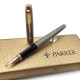 =庫存新品= 派克 Parker 75 美國製 純銀格紋 14K F尖 鋼筆 #PJ-60008