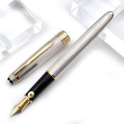  ☆典藏老筆☆ MONTBLANC 萬寶龍925銀 麥紋桿 1446  鋼筆 ( 18K  M尖）全新品 Barley #MB-66780