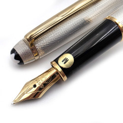  ☆典藏老筆☆ MONTBLANC 萬寶龍925銀 麥紋桿 1446  鋼筆 ( 18K  M尖）全新品 Barley #MB-66780