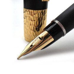 =典藏老筆= 百樂 Pilot 18K 鋼筆 Grandee 尖系列 22K AGM 錘紋金環 #P-6862