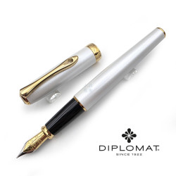 德國 DIPLOMAT 迪波曼 卓越A2 琺瑯白 金夾 鋼筆