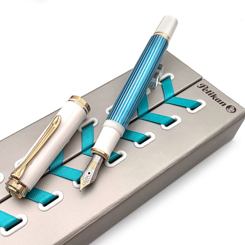 【中古品】Pelikan 百利金 600 土耳其藍 Ｆ尖 8成新 UD 4619