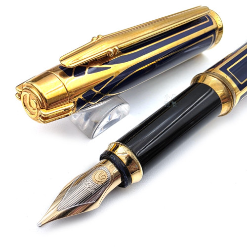 【中古品】 德國 elysee  愛禮 藍金 18K尖 鋼筆  #M3702