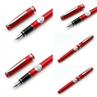 日本 PILOT 百樂 Elabo 銀夾 特殊書法14K 鋼筆 『樹脂桿 -鮮紅色』