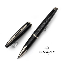 法國 Waterman 海洋系列 鋼珠筆（黑桿銀夾）